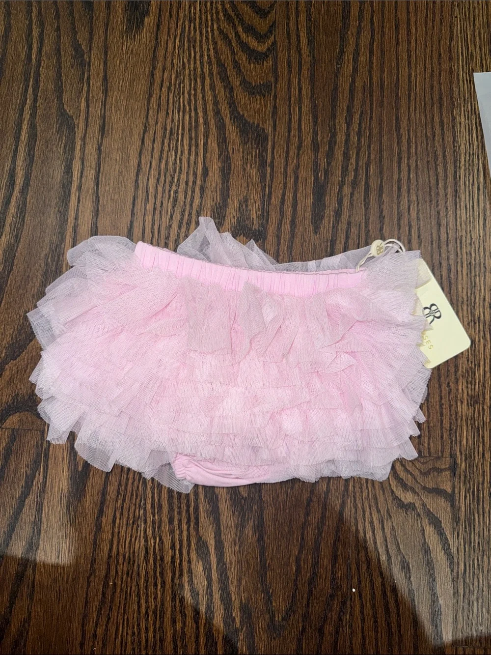 Bums & roses Pink Ruffle Tulle Bloomers - NWT- 6/12 m